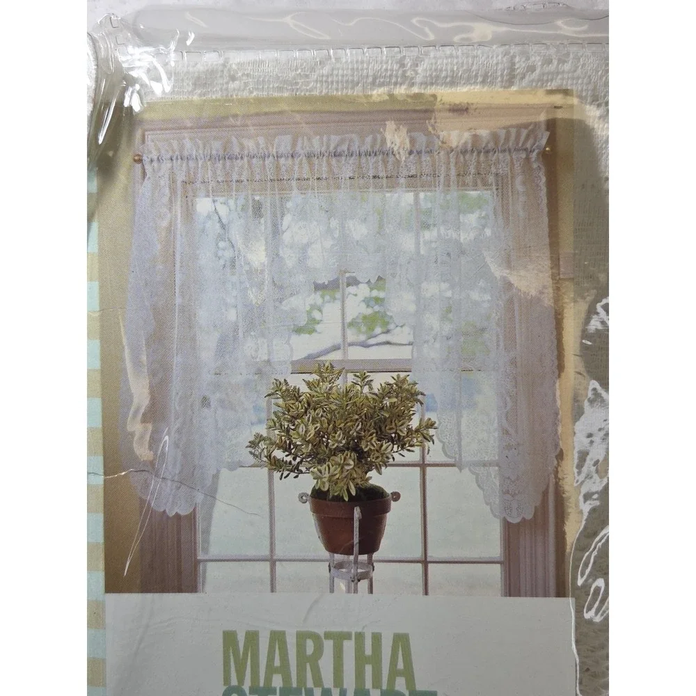 Vtg NEW 1998 Martha Stewart Lilac Garden Lace Swags 72